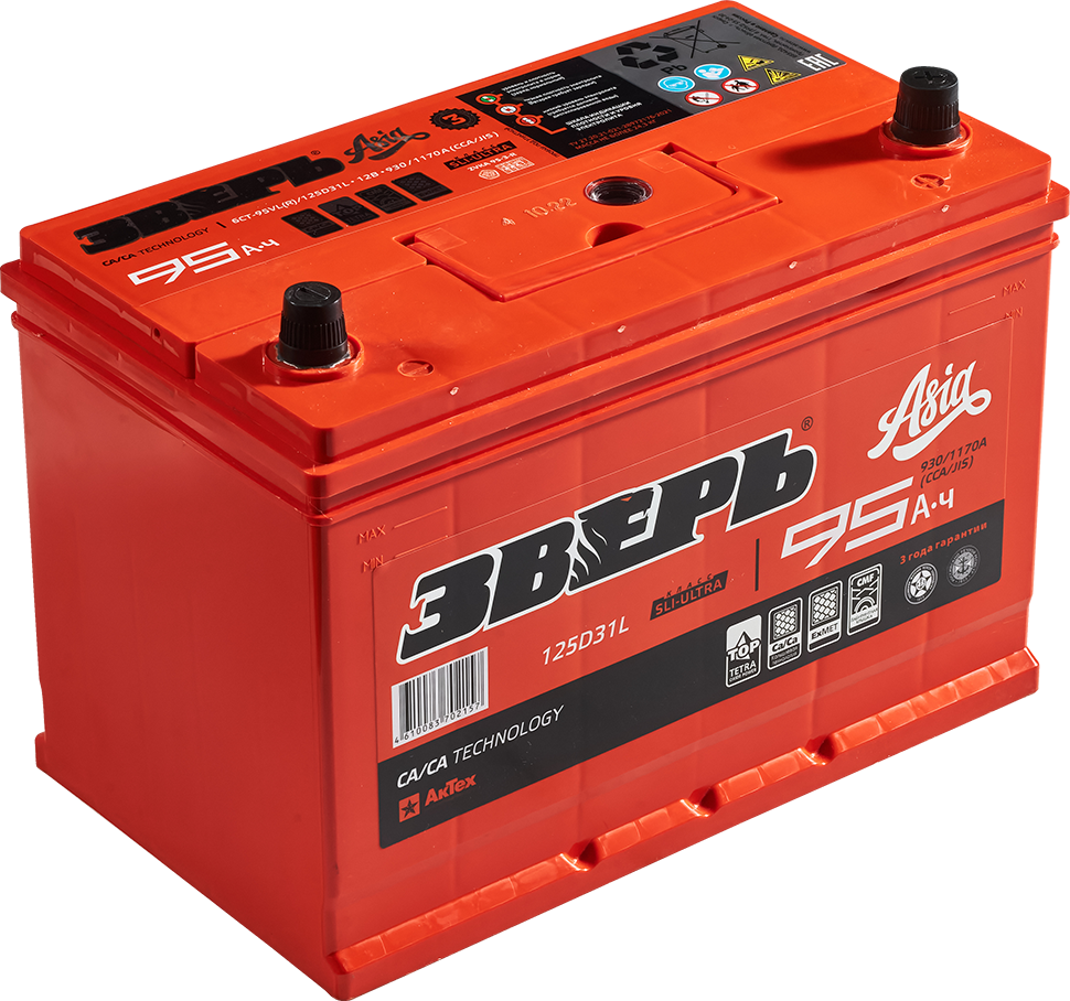 ЗВЕРЬ 6СТ-95VL Asia 125D31L ZVKA 95-3-R